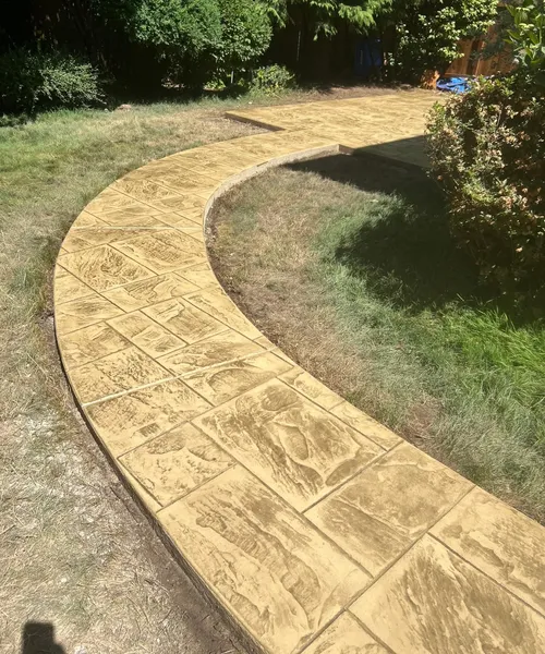 Decorative Stamped Concrete Patio And Walkway in Renton 